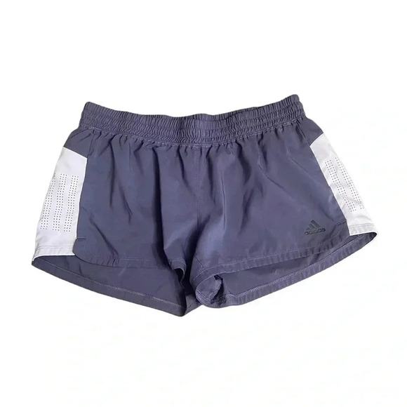 Adidas Climalite Women’s Purple Athletic Shorts Purple and White size Large - Picture 1 of 10